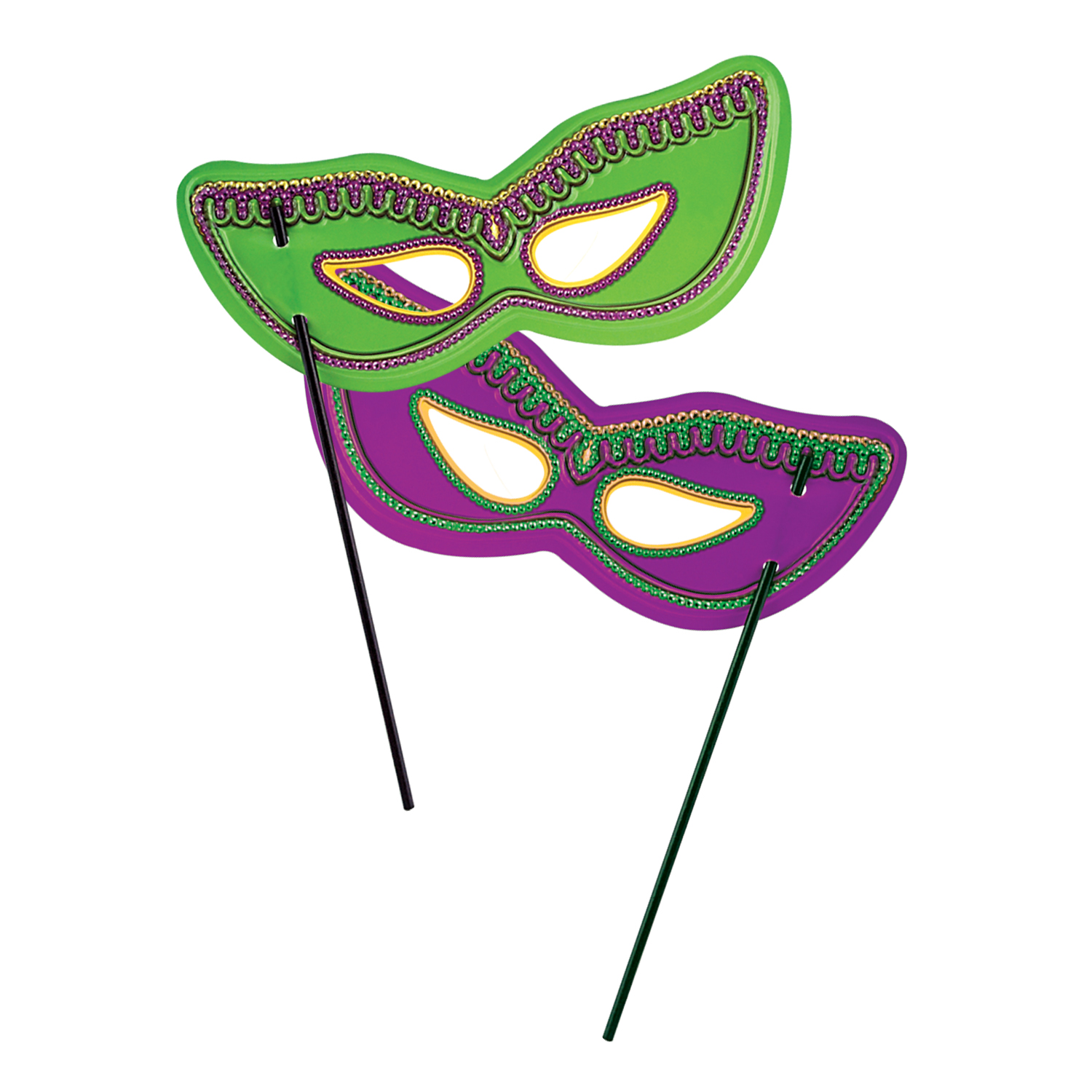 mardi gras masks with sticks