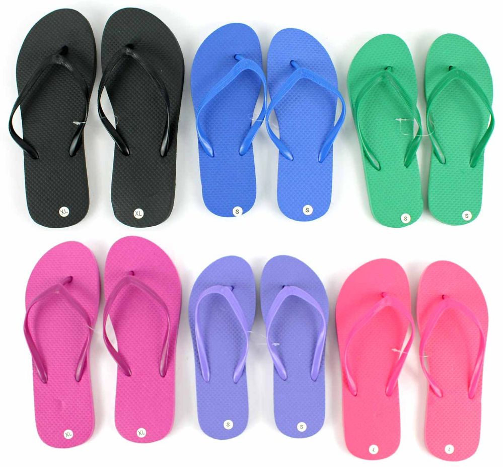 96 Units Of Women's Flip Flops - Solid Colors - Women's Flip Flops - At ...