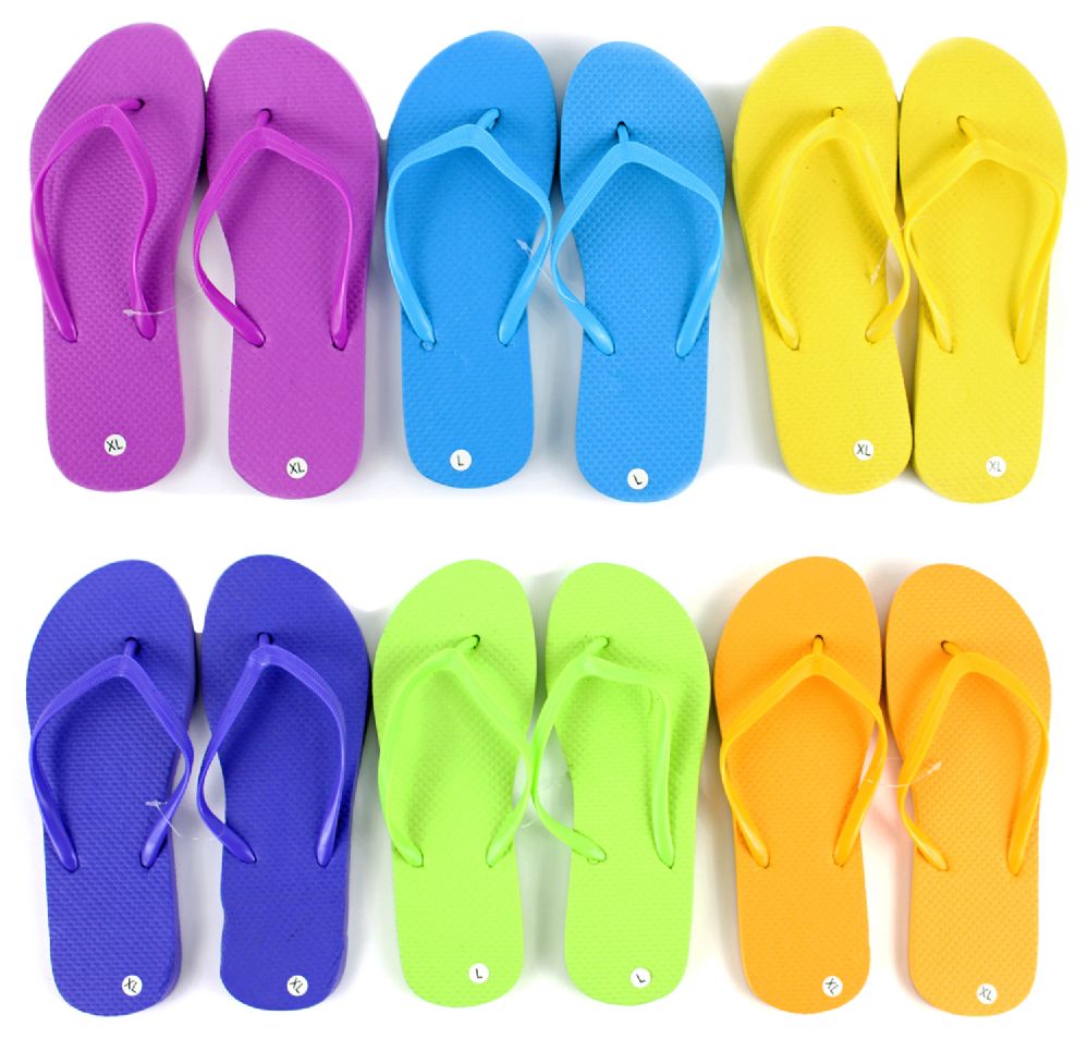 48 Units Of Childrens Flip Flops Solid Colors Boys Flip Flops