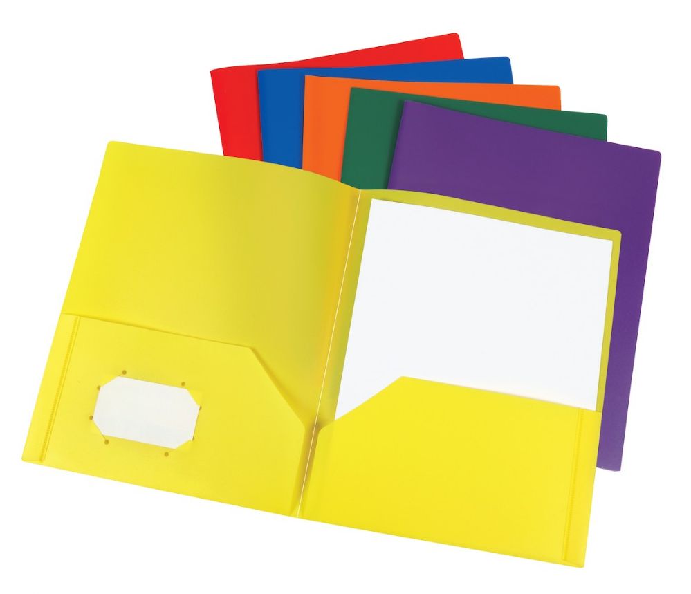 48 Units of Poly Two Poly Pocket Portfolio, Assorted Colors - Folders ...