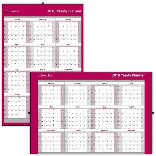 19 Units of Brownline Laminated Yearly Wall Calendar - Calendar - at ...