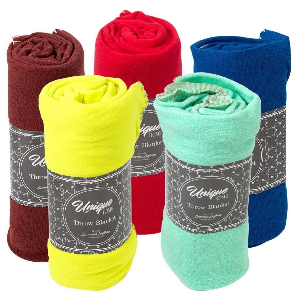 24 Units of Closeout Fleece Throw Blankets Bulk Buy Sleep Gear at