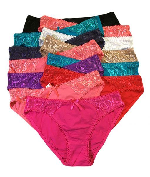 36 Units Of Grace Ladys Cotton Bikini Assorted Color Size Xlarge Womens Panties And Underwear