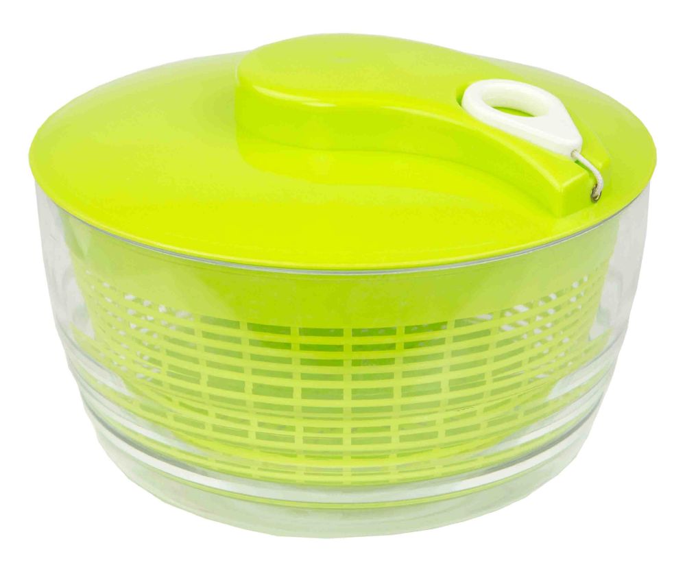 8 Units of Home Basics Plastic Salad Spinner With SelF-Retracting Cord ...