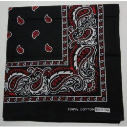 240 Units of BandanA-Black/red Paisley - Bandanas - at - alltimetrading.com